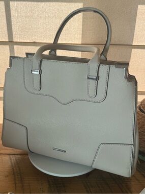 Structured Top-Handle Women's Satchel in Light Gray